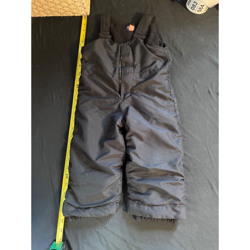 The Childrens Place Kids Black Insulated Snow Bibs Overalls 2T Winter Pants